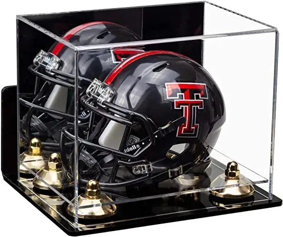 Mini/Miniature Football Helmet (not Full Size) Display Case - Mirror Wall Mounts (A003/V45)