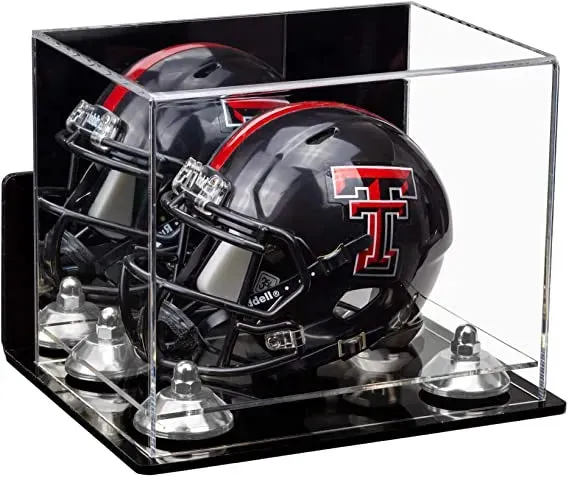 Mini/Miniature Football Helmet (not Full Size) Display Case - Mirror Wall Mounts (A003/V45)