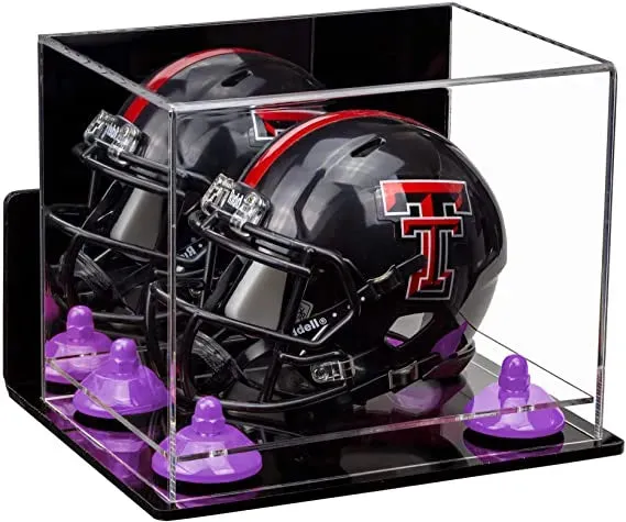 Mini/Miniature Football Helmet (not Full Size) Display Case - Mirror Wall Mounts (A003/V45)