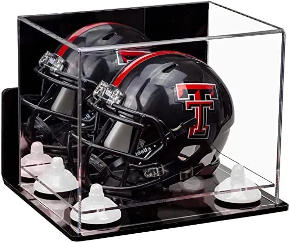 Mini/Miniature Football Helmet (not Full Size) Display Case - Mirror Wall Mounts (A003/V45)