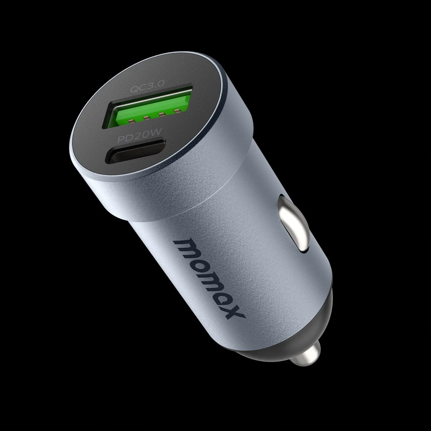 Momax Uc12 20W Mini Dual- Port Car Charger Fast Charging