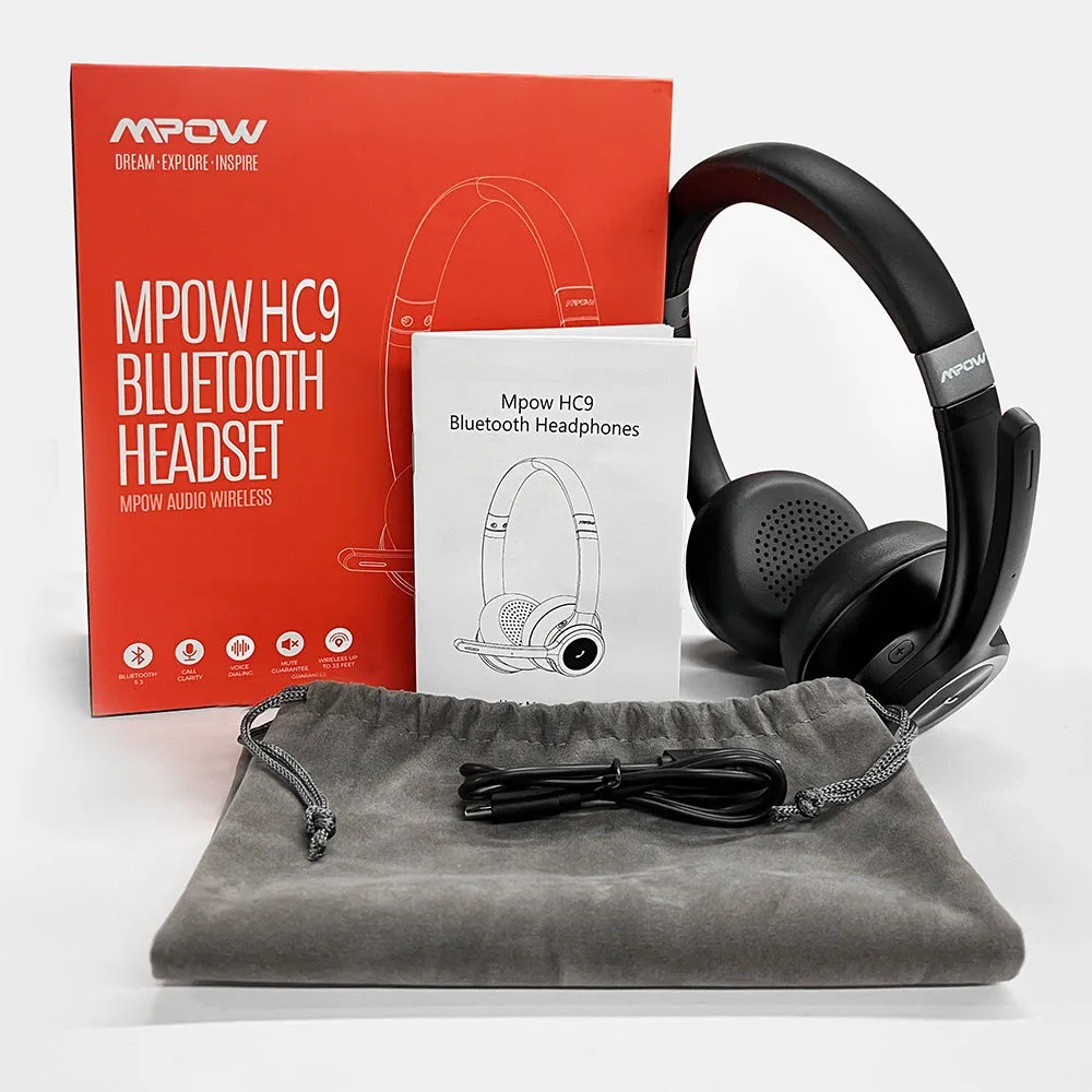 Mpow HC9 Bluetooth Headset V5.3 with Noise Cancelling Microphone