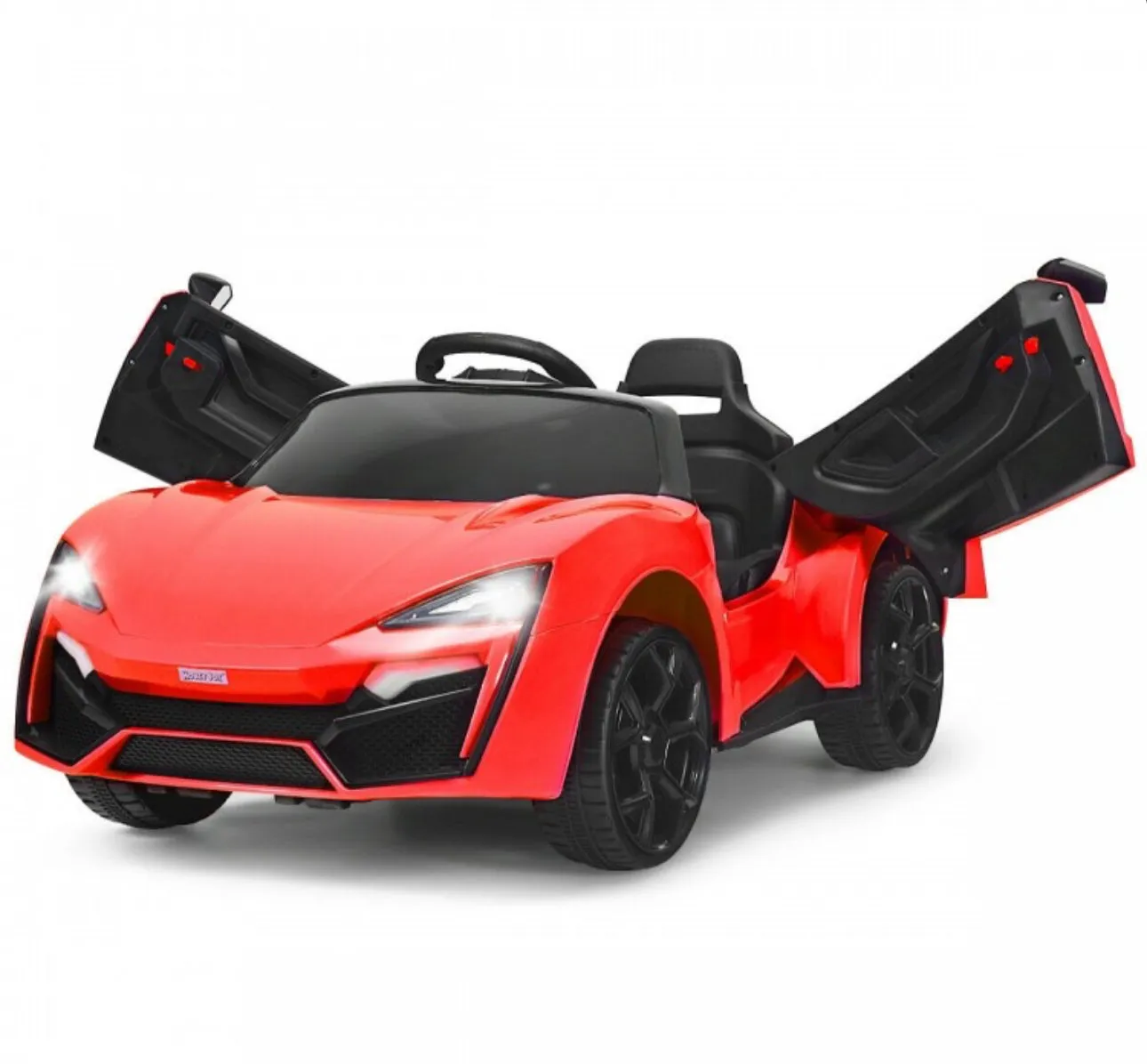 New 2025 McLaren Style 12V Ride On Car 1 Seater | LED Lights | Cool Open Doors | Seatbelt | Big Seat | Push To Start | Music | Remote