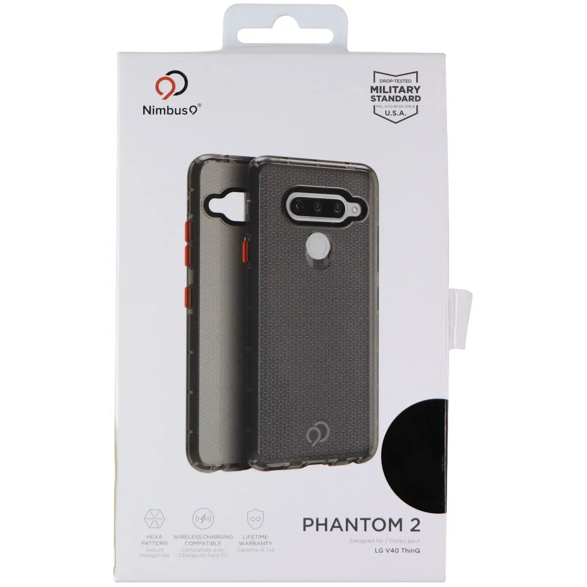 Nimbus9 Phantom 2 Phone Case for LG V40 ThinQ - Carbon / Clear