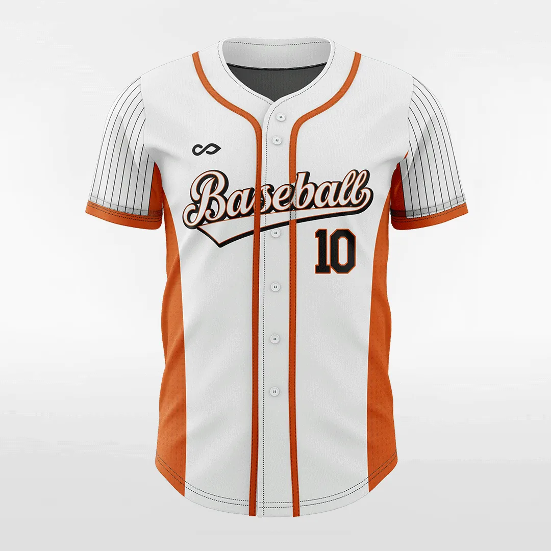 Orange Pie - Customized Men's Sublimated Button Down Baseball Jersey