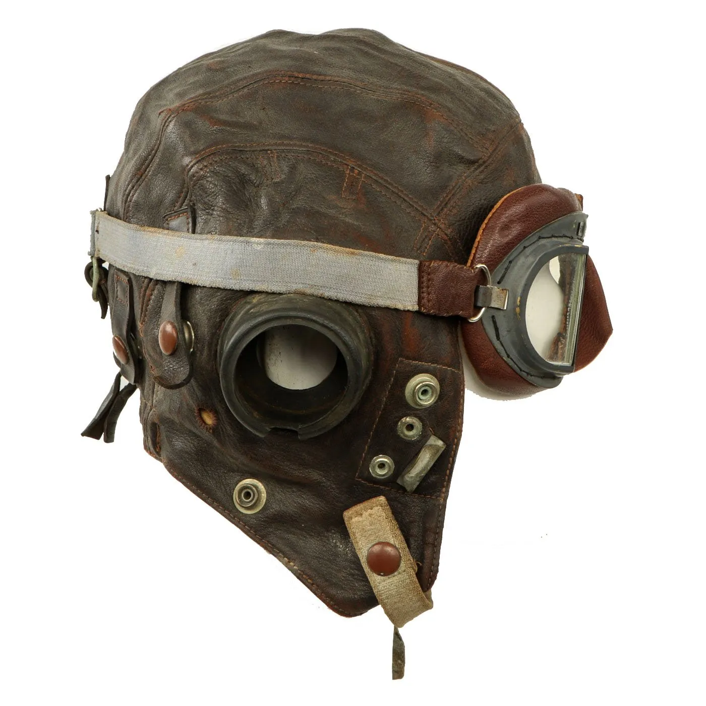 Original British WWII RAF Type C No.4 Leather Flying Helmet with Mk VIII Goggles