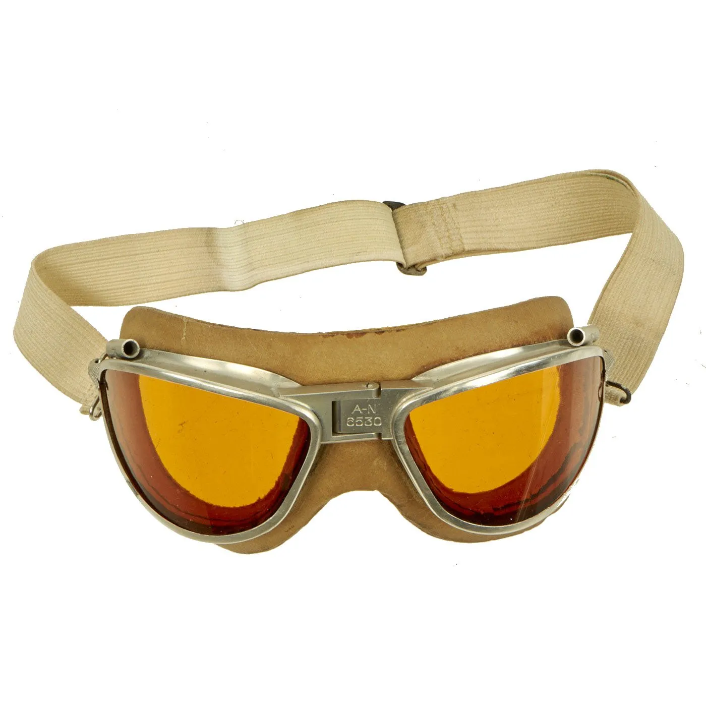 Original U.S. WWII Army Air Forces Aviator Flight Helmet Set - AN6530 Goggles, A-14 Mask, AN-H-15 Helmet with Headphones