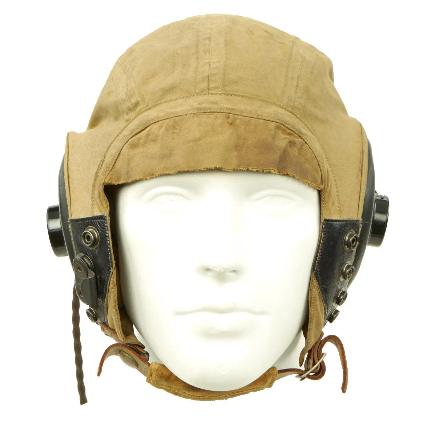 Original U.S. WWII Army Air Forces Aviator Flight Helmet Set - AN6530 Goggles, A-14 Mask, AN-H-15 Helmet with Headphones