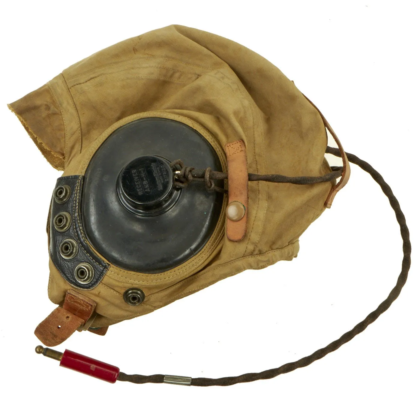 Original U.S. WWII Army Air Forces Aviator Flight Helmet Set - AN6530 Goggles, A-14 Mask, AN-H-15 Helmet with Headphones