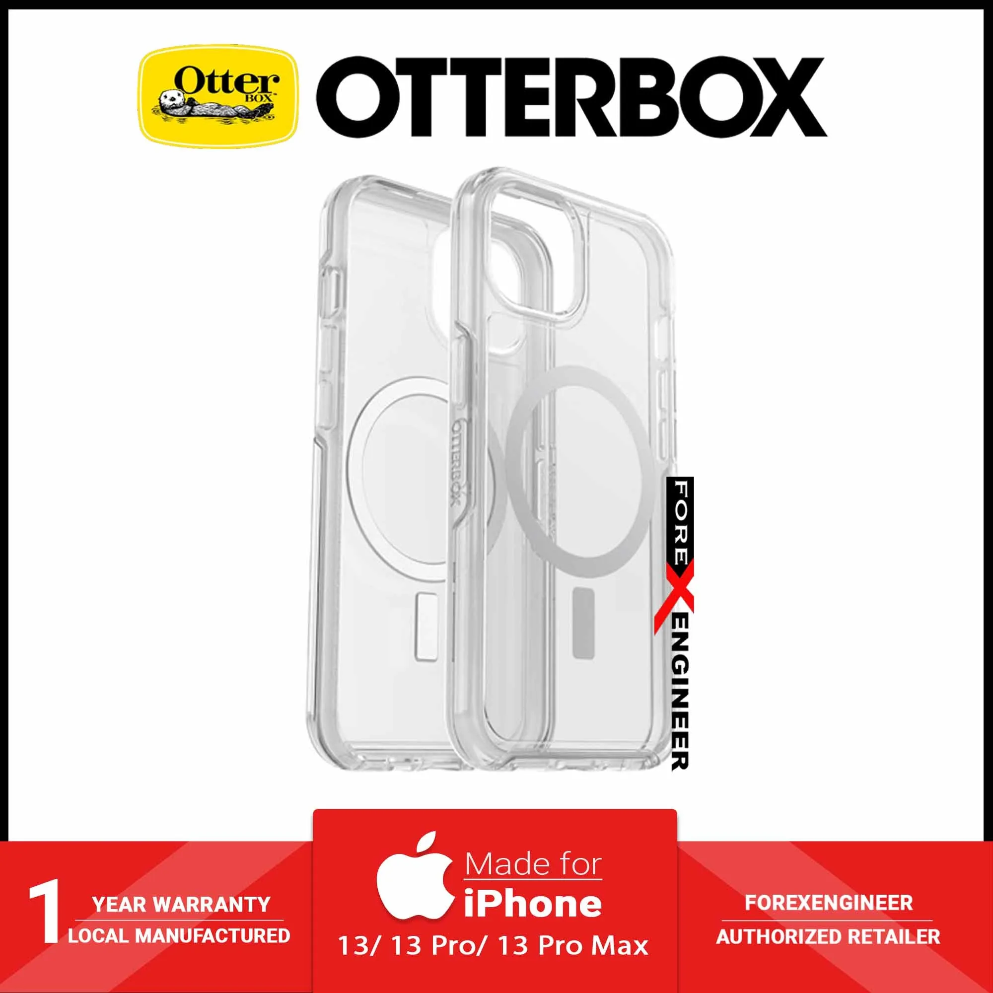 Otterbox Symmetry Plus for iPhone 13 6.1" 5G - Magsafe & Antimicrobial Case - Clear (Barcode: 840104287866 )