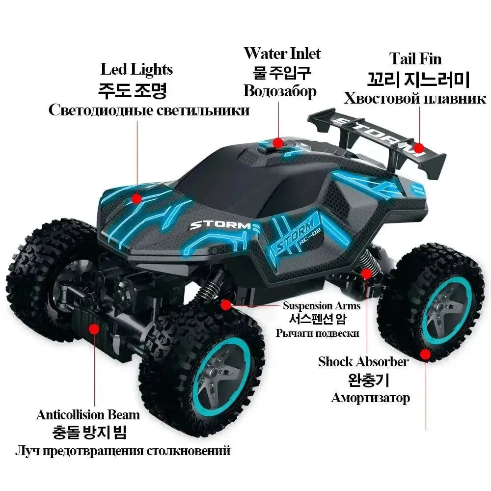 Paisible 4WD Rock Crawler Mist Spray RC Car Smoke Exhaust Remote Control Toys For Boys Machine On Radio Control 4x4 Drive