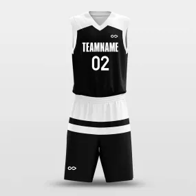 Parallel White Black - Customized Basketball Jersey Set Design