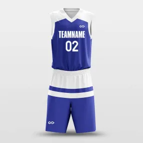 Parallel White Blue - Customized Basketball Jersey Set Design