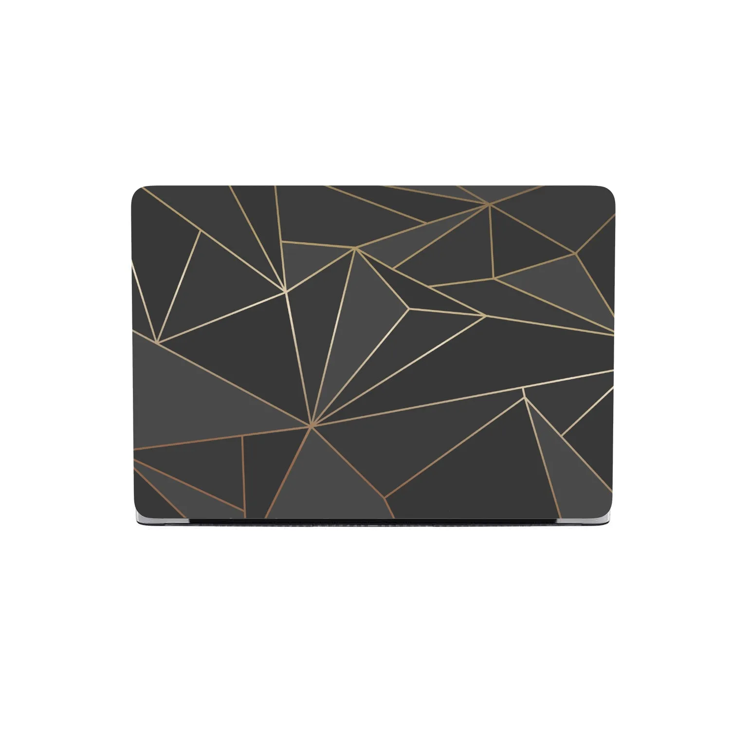 Personalized Macbook Hard Shell Case - Black & Gold Geometric