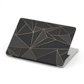 Personalized Macbook Hard Shell Case - Black & Gold Geometric