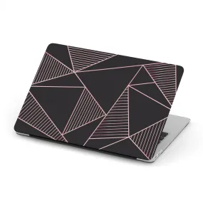 Personalized Macbook Hard Shell Case - Black & Pink Geometric