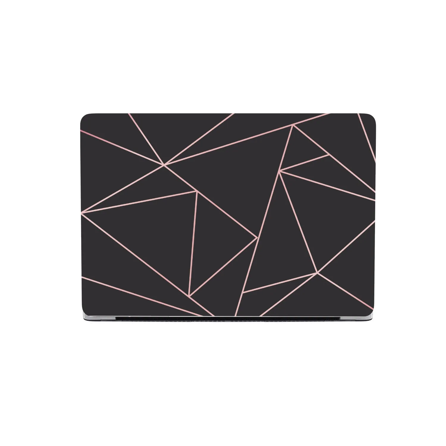 Personalized Macbook Hard Shell Case - Black & Pink Simple Geometric