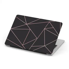 Personalized Macbook Hard Shell Case - Black & Pink Simple Geometric