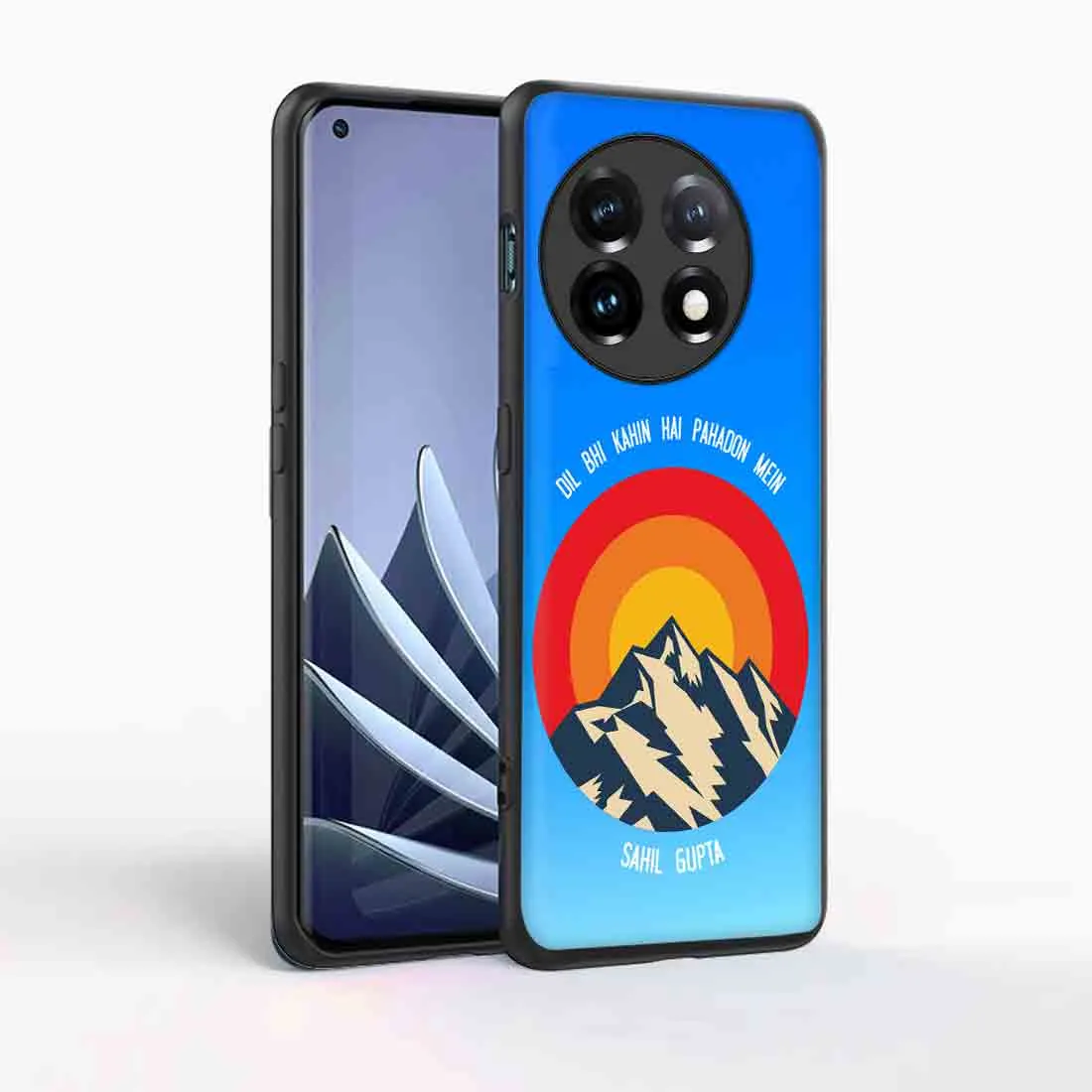 Personalized Oneplus Mobile Cover With Name One Plus 11 Back Case - Adventure Mountains