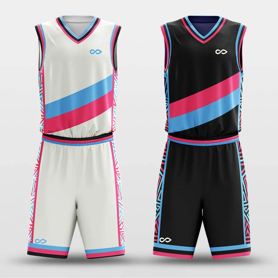 Pink and Black - Customized Reversible Basketball Jersey Set Design