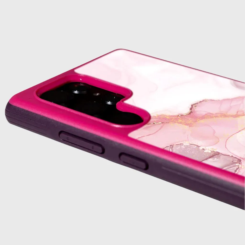 Pink Samsung Galaxy S22 Ultra Marble Case