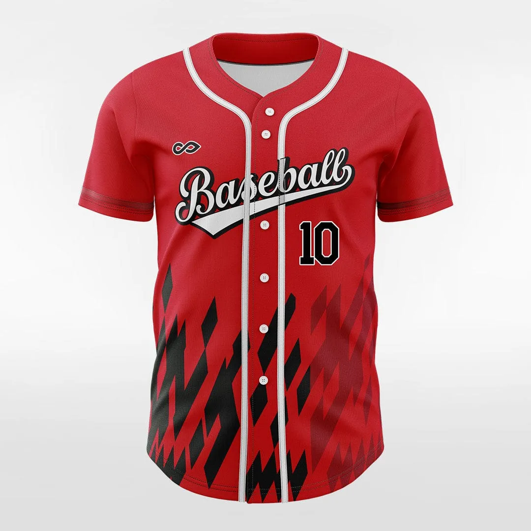 Pixel Fire - Customized Men's Sublimated Button Down Baseball Jersey