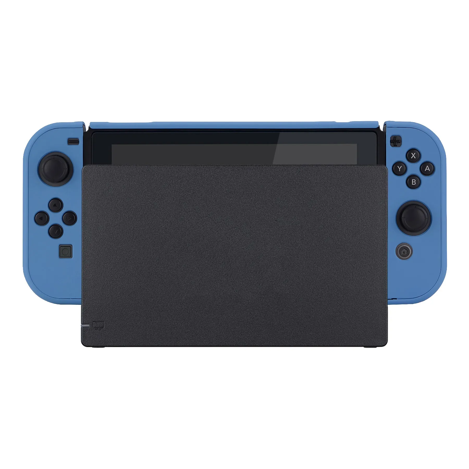 PlayVital Airforce Blue Back Cover for NS Switch Console, NS Joycon Handheld Controller Separable Protector Hard Shell, Soft Touch Customized Dockable Protective Case for NS Switch - NTP343