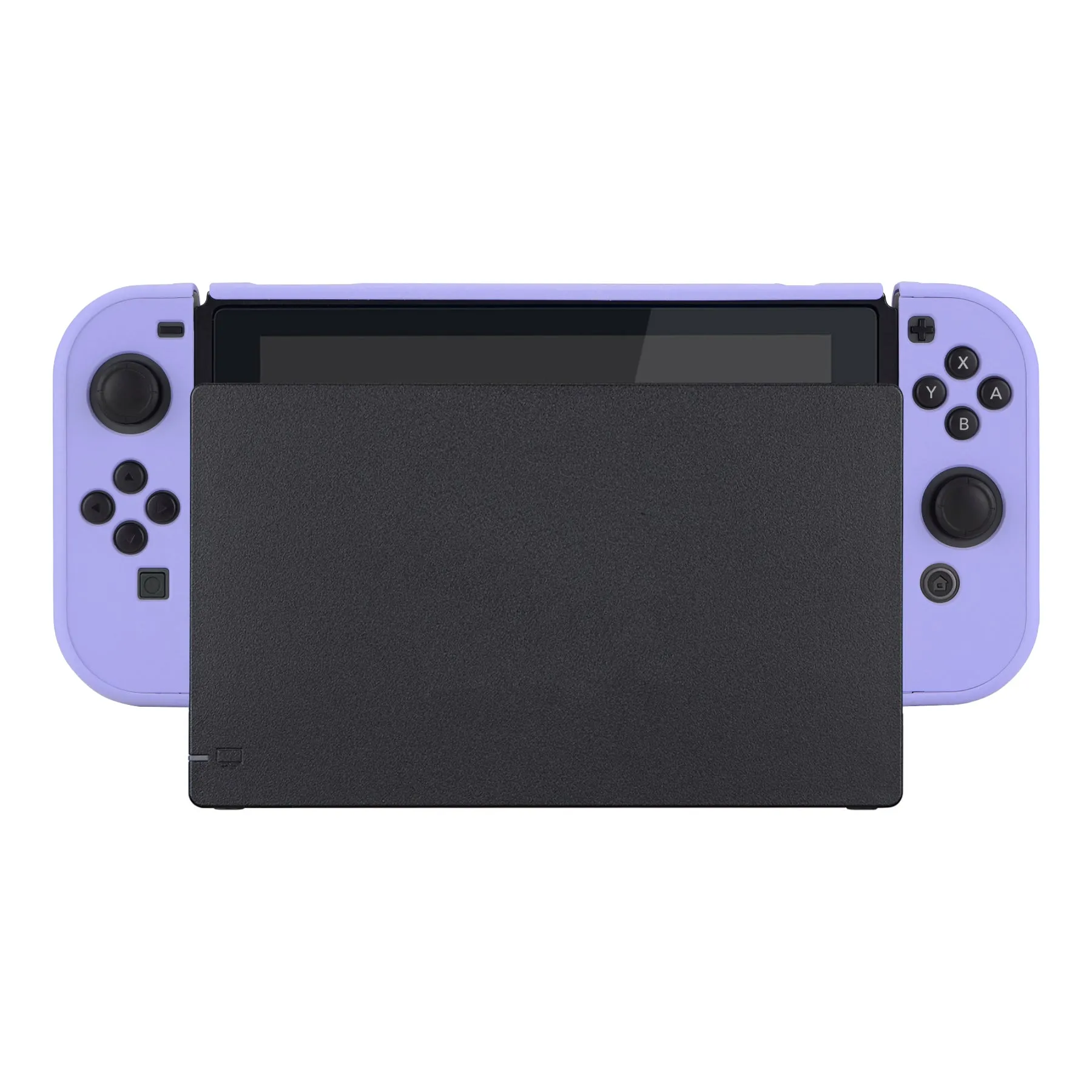 PlayVital Light Violet Back Cover for NS Switch Console, NS Joycon Handheld Controller Separable Protector Hard Shell, Customized Dockable Protective Case for NS Switch - NTP341