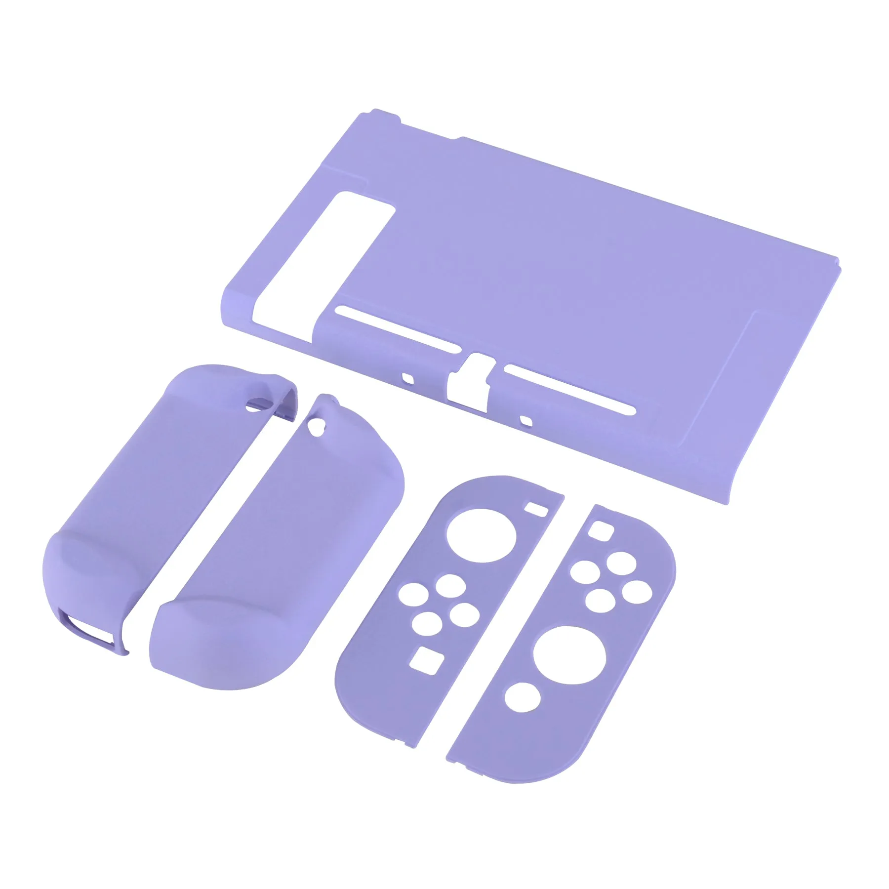 PlayVital Light Violet Back Cover for NS Switch Console, NS Joycon Handheld Controller Separable Protector Hard Shell, Customized Dockable Protective Case for NS Switch - NTP341