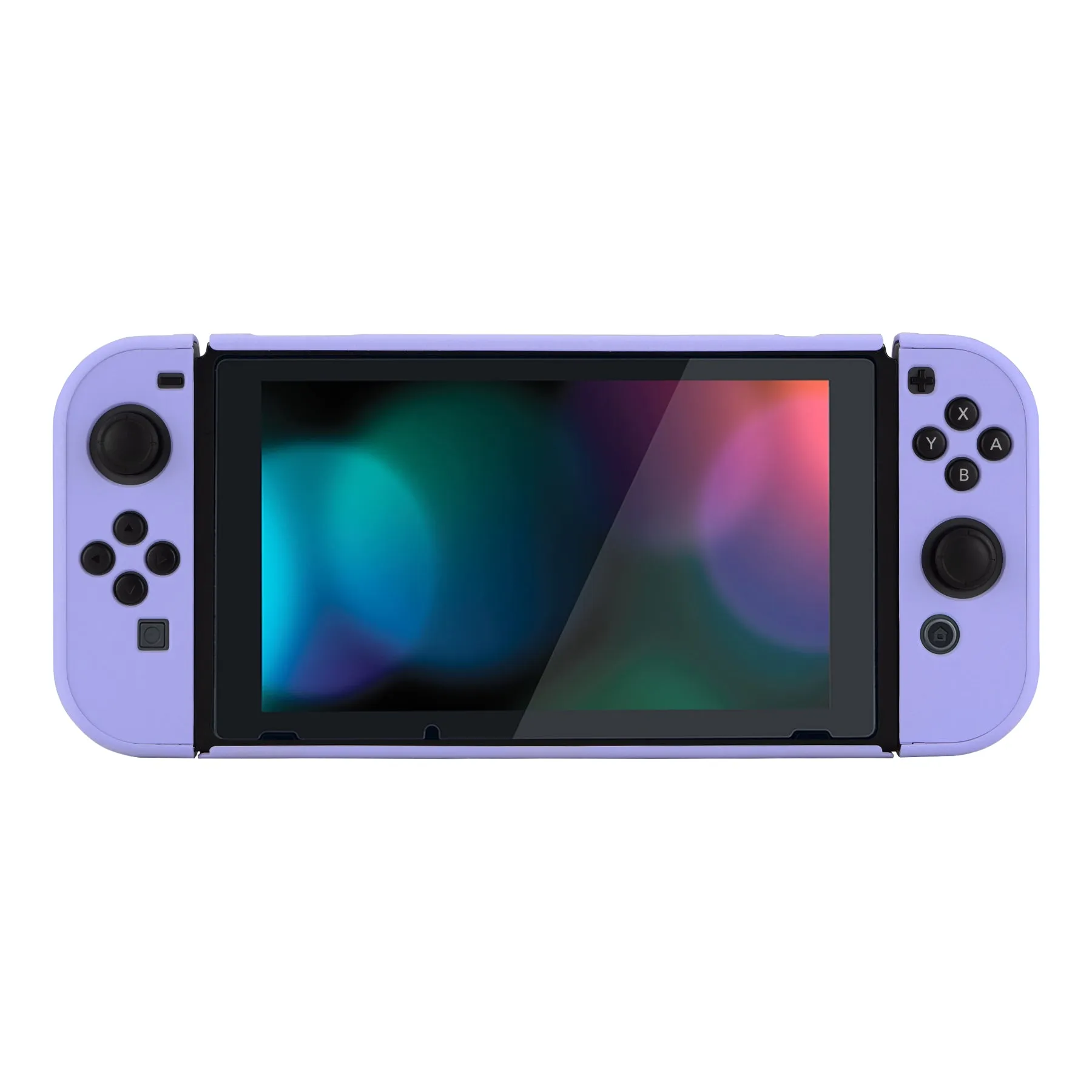 PlayVital Light Violet Back Cover for NS Switch Console, NS Joycon Handheld Controller Separable Protector Hard Shell, Customized Dockable Protective Case for NS Switch - NTP341