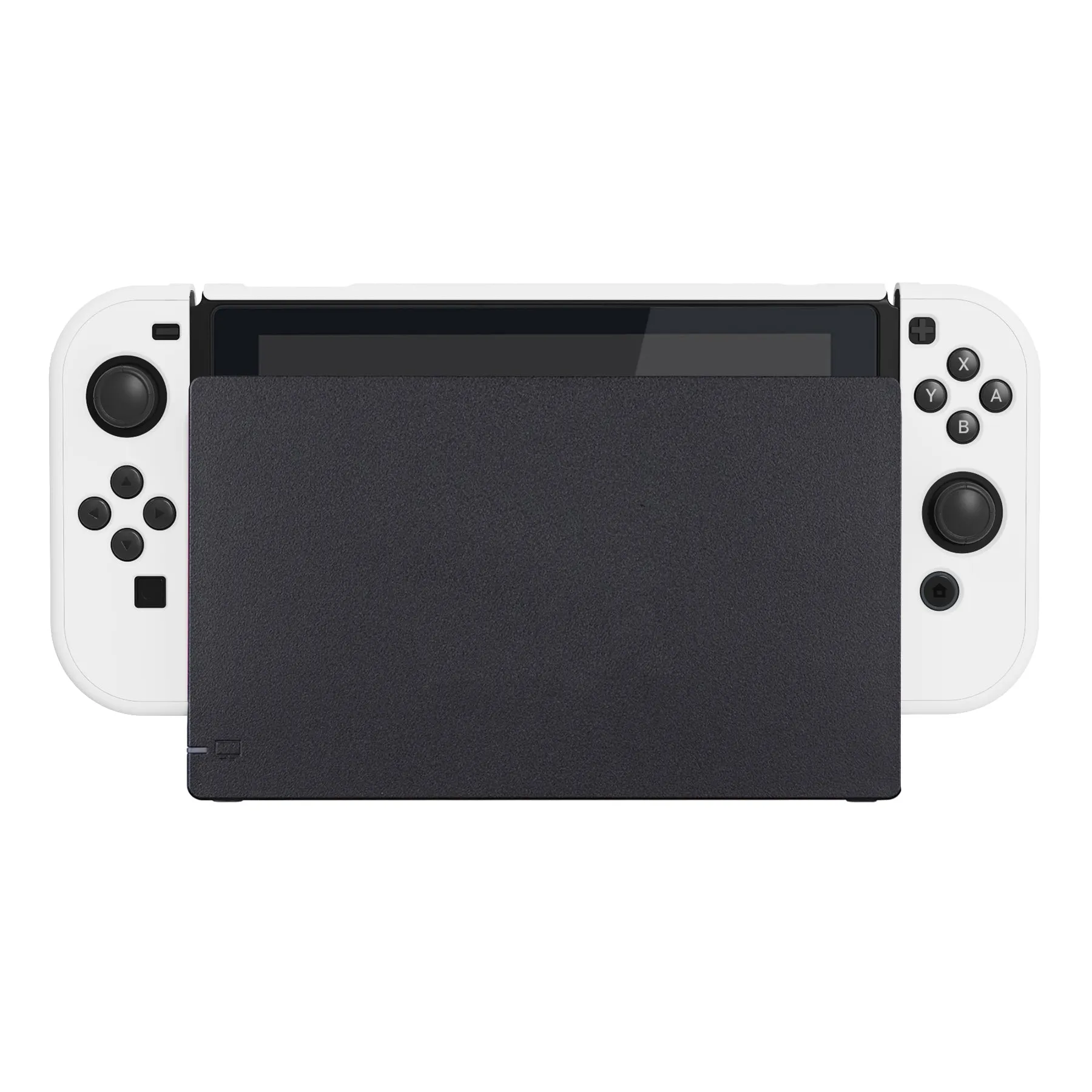 PlayVital White Cover for NS Switch Console, NS Joycon Handheld Controller Separable Protector Hard Shell, Customized Dockable Protective Case for NS Switch - NTP349