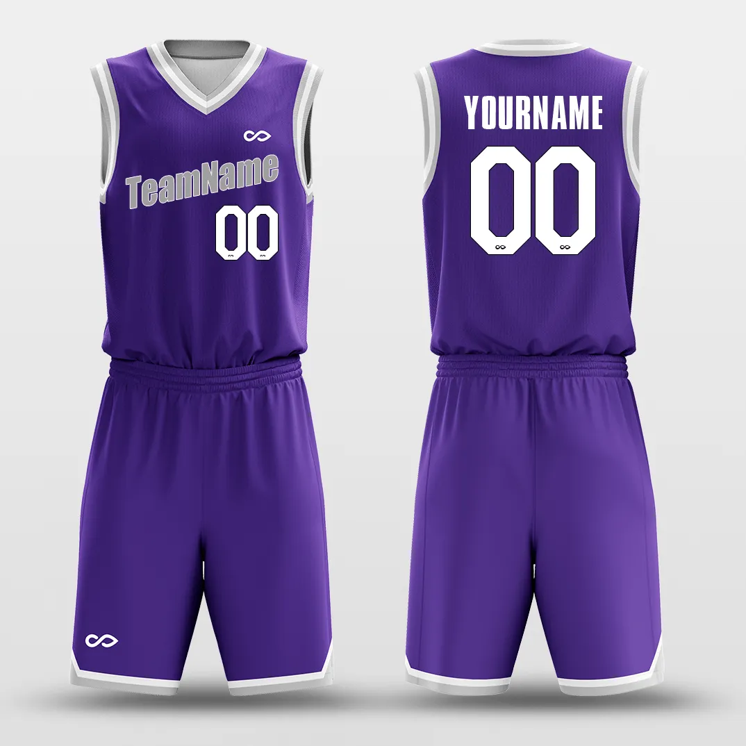 Purple White - Custom Basketball Jersey Design for Team