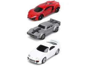 "Fast & Furious" Movie 3 piece Set Series 4 "Nano Hollywood Rides" Series Diecast Model Cars by Jada