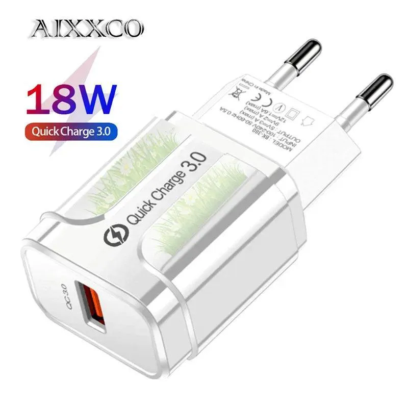 Rapid Charging LED Light EU Plug USB Adapter: Versatile Fast Charger