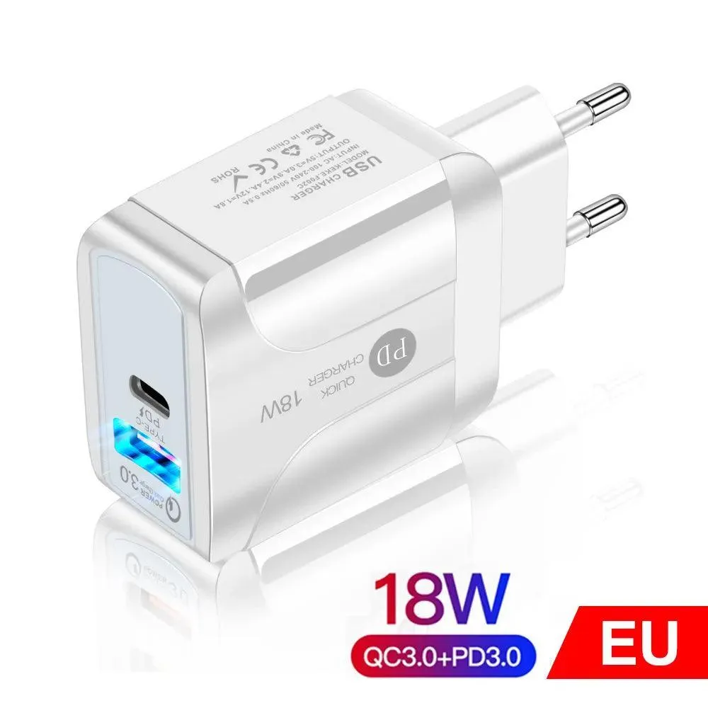 Rapid Charging LED Light EU Plug USB Adapter: Versatile Fast Charger