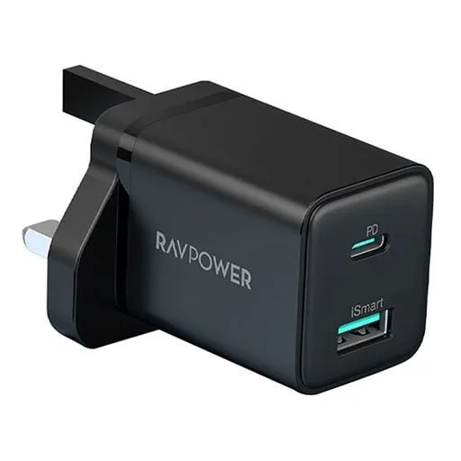 RAVPOWER 20W Dual Port Fast Wall Charger - PC168