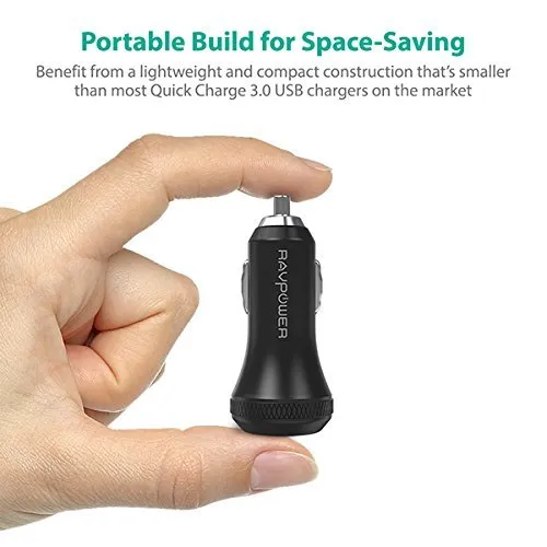 RAVPower 40W 3A Dual QC 3.0 USB Port Car Charger