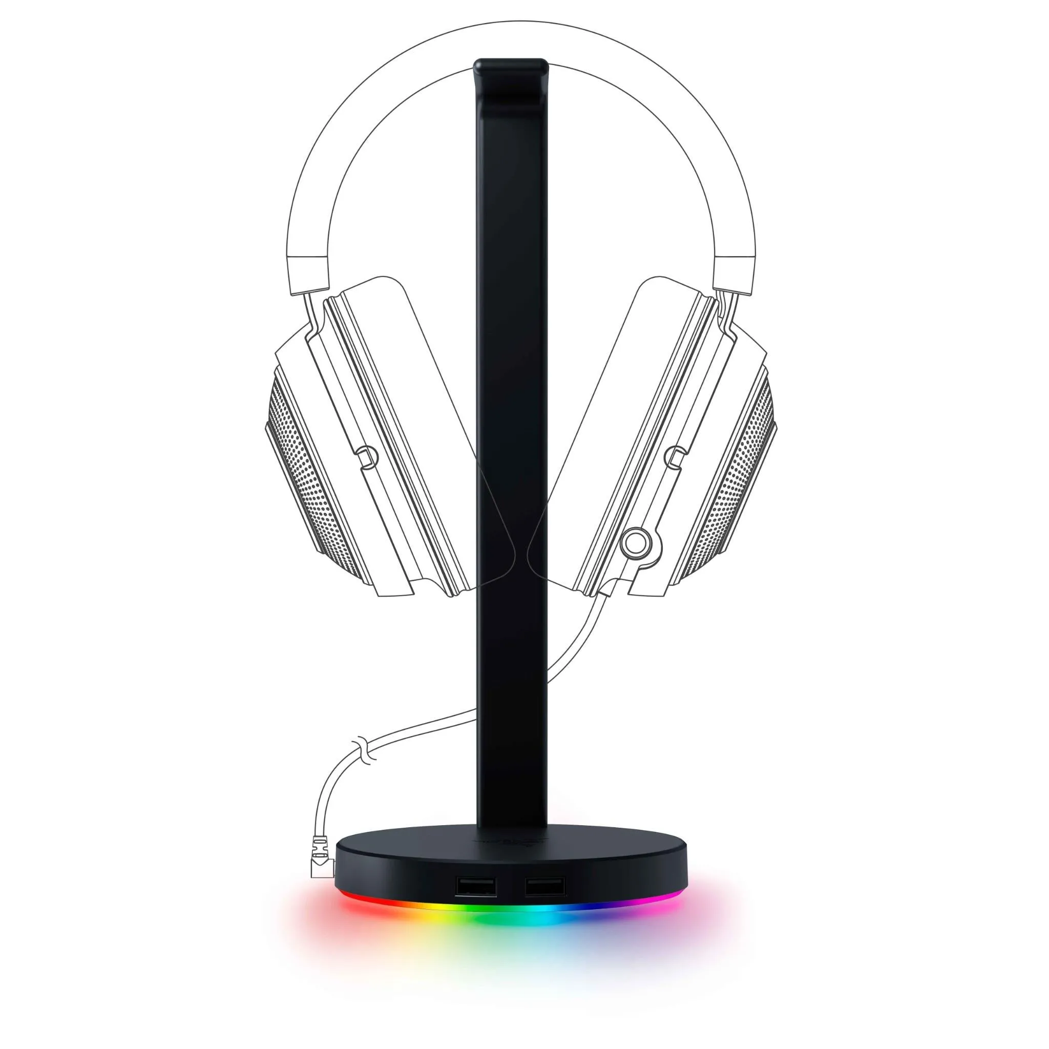 Razer Base Station V2 Chroma - Chroma Enabled Headset Stand with USB 3.1 Hub and 7.1 Surround Sound