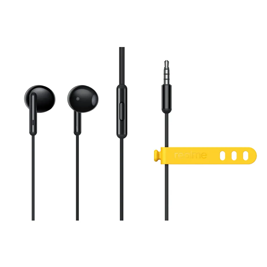 Realme Buds Classic 3.5mm Wired Earphone with HD Microphone - Black