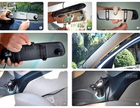 Rearview Mirror 140° Wide Angle HD DVR Camera