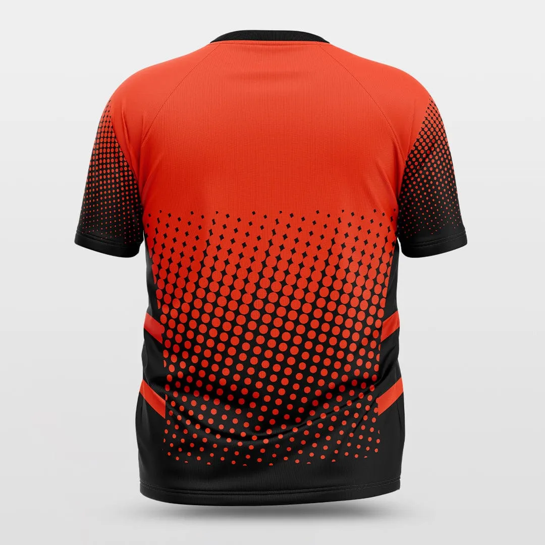 Red Lattice- Customized Short Sleeve Jersey Loose Shoulder