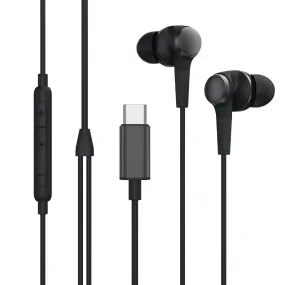 Rewyre USB- C Wired In-Ear Earphones with Microphone and Volume Control (Black)