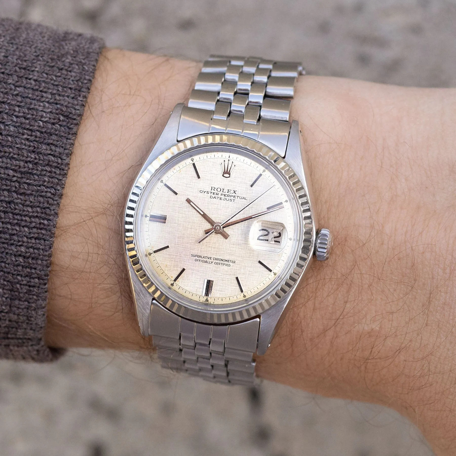 Rolex Datejust 1601 Steel Linen Dial