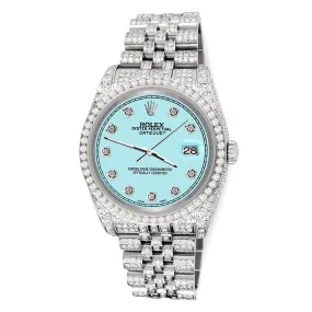 Rolex Datejust 36mm 10.2ct Diamond Ice Blue Track Jubilee Watch  TFJ-142508382