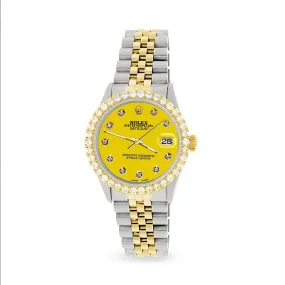 Rolex Datejust 36mm 2-Tone Watch 3.05ct Diamond Bezel/Yellow Diamond Dial TFJ-142508532