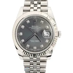 Rolex Datejust 41 Jubilee - Fluted Bezel - Rhodium Diamond - TFJ-142508732