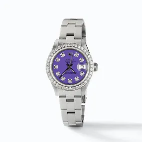 Rolex Datejust Ladies 26mm Diamond Bezel/Lavender Dial Oyster Steel Watch TFJ-142508160