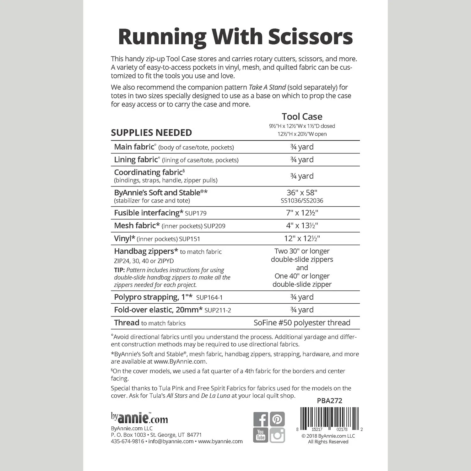 Running with Scissors Tool Case Pattern