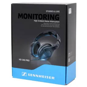 Sennheiser HD 280 PRO Dynamic hi-fi stereo headphones, 64 Ohm, closed, adjustable headband, coiled cable 3m