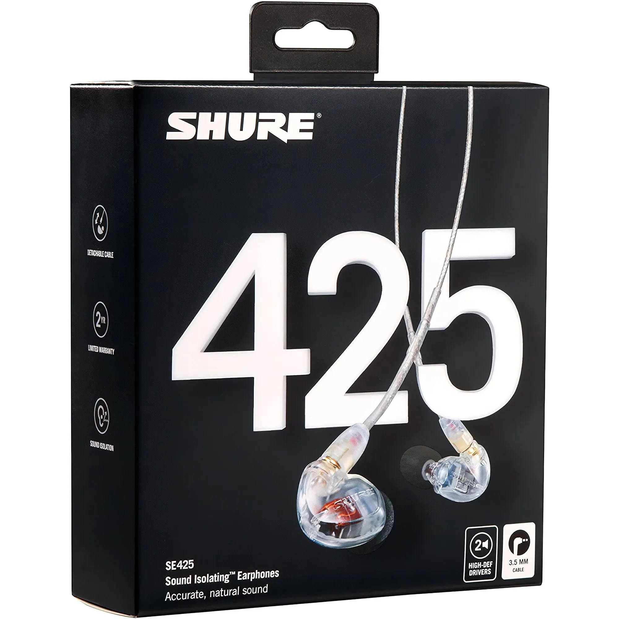 Shure Wired Earbuds, Professional Sound Isolating Earphones with Detailed Sound, Dual-Driver Hybrid, Secure in-Ear Fit, Detachable Cable, Durable Quality, Clear